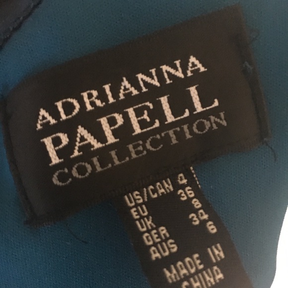 SIZE 4 Adrianna Papell Blue Drape Shoulder Dress - Picture 4 of 8